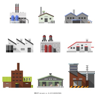 矢量工廠建筑 現代工業建筑的設計與革新
